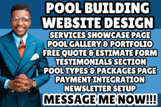 design pool building website pool builder site contractor site pool company site