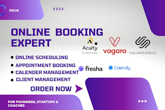 fresha acuity appointment scheduling calendly integration squarespace website