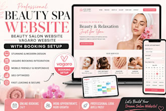 design beauty spa website beauty salon website vagaro website with booking setup