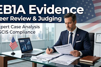 create uscis compliant eb1a peer review and judging criteria evidence