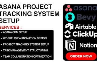 setup asana automated project tracking clickup monday smartsheet airtable notion