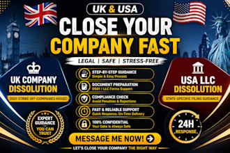 dissolve your UK company or USA llc with legal strike off guidance