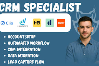 setup clio grow, lawmatics, honeybook, dubsado CRM and zapier integration