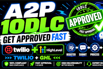do a2p 10dlc registration, twilio and gohighlevel SMS setup fast, a2p 10dlc pack