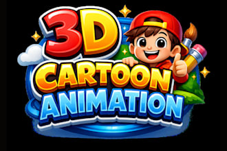 do a realistic 3d animation pixar style cartoon animation