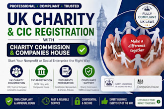 register uk charity or cic company with charity commission and companies house
