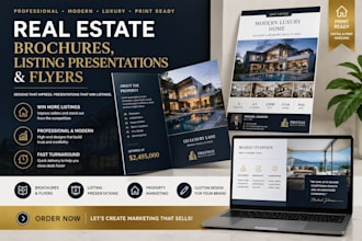 design real estate brochures, property flyers listing presentation