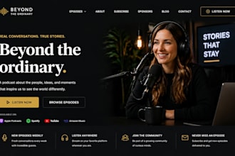 design squarespace podcast website podcast show episode streaming website