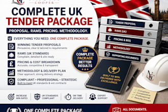 create complete UK tender package proposal, rams, pricing and methodology