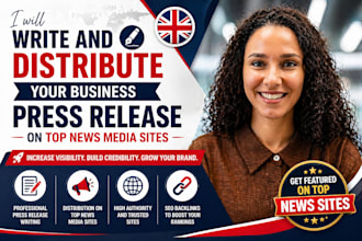 write and distribute your business press release on top news media sites