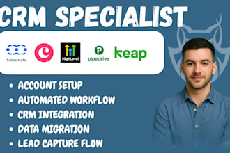 setup salesmate, copper, gohighlevel, pipedrive, keap and zapier automation