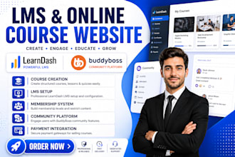 build create premuim lms website with buddyboss and learndash