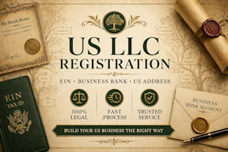 register US llc, ein, business bank and US address