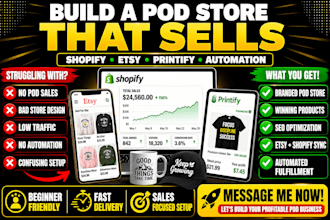 create shopify etsy pod automation system print on demand store ecommerce setup