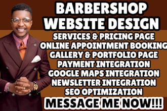 design barbershop website barber website hair salon website grooming website