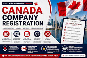 do canada company registration, incorporation, cra bn, gst hst setup
