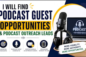 find podcast guest opportunities and podcast host contacts