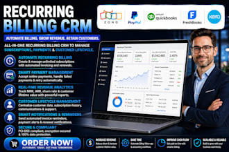 setup recurring billing invoice home zoho paypal quickbooks freshbooks xero CRM