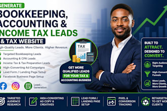 generate bookkeping leads, accounting leads income tax leads and tax website