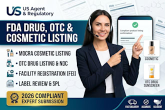 provide expert fda cosmetic listing, otc drug registration for mocra compliance