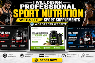 design professional sport nutrition website sport supplements wordpress website