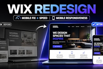 redesign wix website and fix wix mobile responsiveness and speed optimization