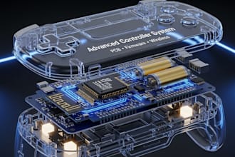 design wireless gamepad pcb, firmware, usb hid and  esp32 bluetooth