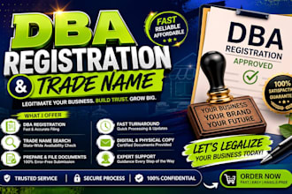 file your dba registration, fictitious business name, trade name in US