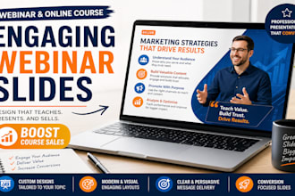 design professional webinar slides and online course presentations
