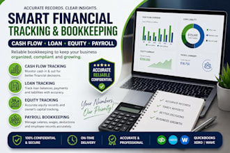 provide bookkeeping, cash flow, loan, equity tracking and payroll bookkeeping