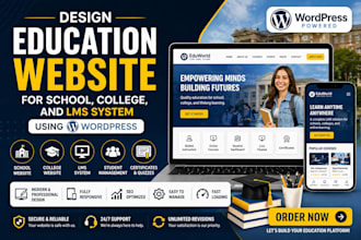 design education website for school, college, and lms system using wordpress