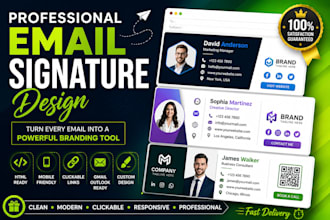 design professional email signature HTML signature design gmail outlook branding