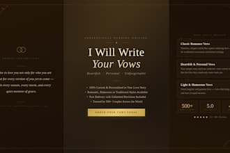 write epic officiant wedding vow, or heartfelt speech