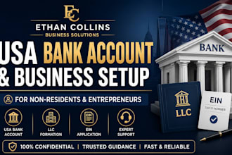 assist with USA bank account setup and US business presence