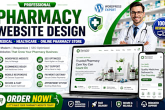 design high converting pharmacy website medical store healthcare wordpress site