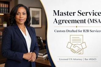 draft a professional master service agreement msa as a licensed US attorney
