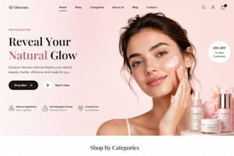 design shopify cosmetic website,skincare website design