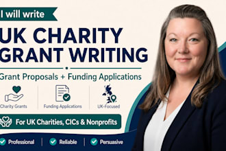 write UK charity grant proposals and funding applications