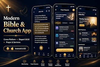build modern cross platform exquisite bible app,  church app website, prayer app