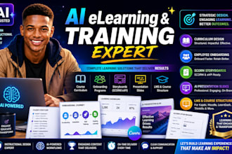 design ai assisted elearning curriculum, storyboard, onboarding and slides