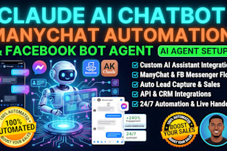build claude ai chatbot manychat automation facebook bot ai agent setup