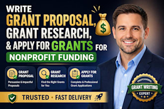 write grant proposal, grant research, and apply for grants for nonprofit funding