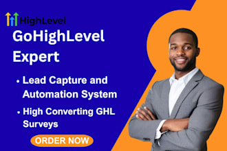 build gohighlevel forms, surveys and funnel automation for lead capture