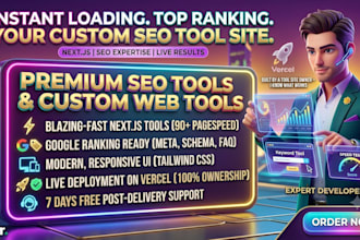 build rebuild custom website or seo tools website in next js