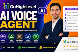 build gohighlevel ai voice agent for calls, booking and automation sales expert