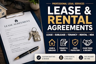 draft and review lease, sublease, tenancy, rental agreements and nda agreement