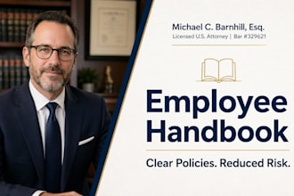 create a compliant employee handbook as a licensed US attorney