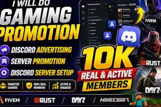 gaming promotion, discord  advertising, server promotion, discord server setup