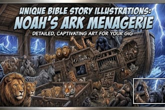 illustrate biblical themed educational posters, christian children story