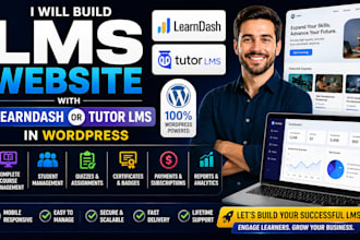 build lms website with learndash or tutor lms in wordpress